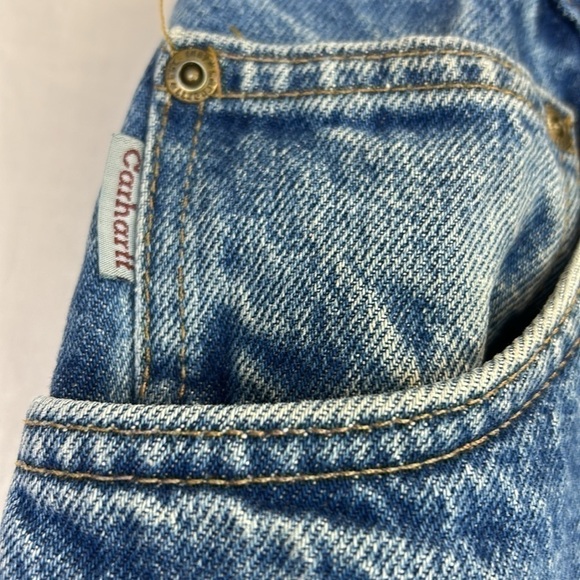 Carhartt Men’s Work Wear Flannel-Lined 5 pocket Blue Jeans - Picture 7 of 13